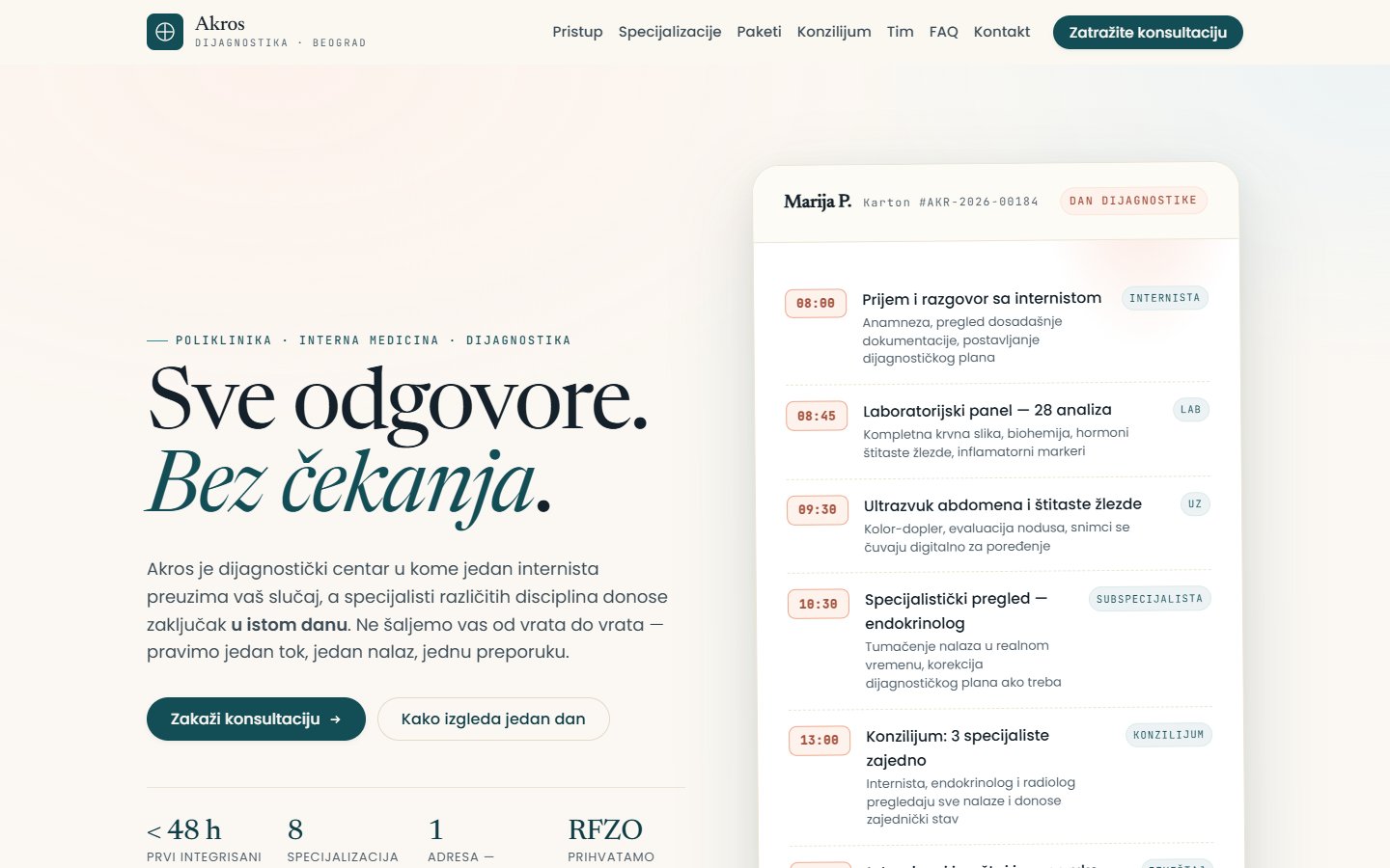 Prikaz koncepta Akros dijagnostika