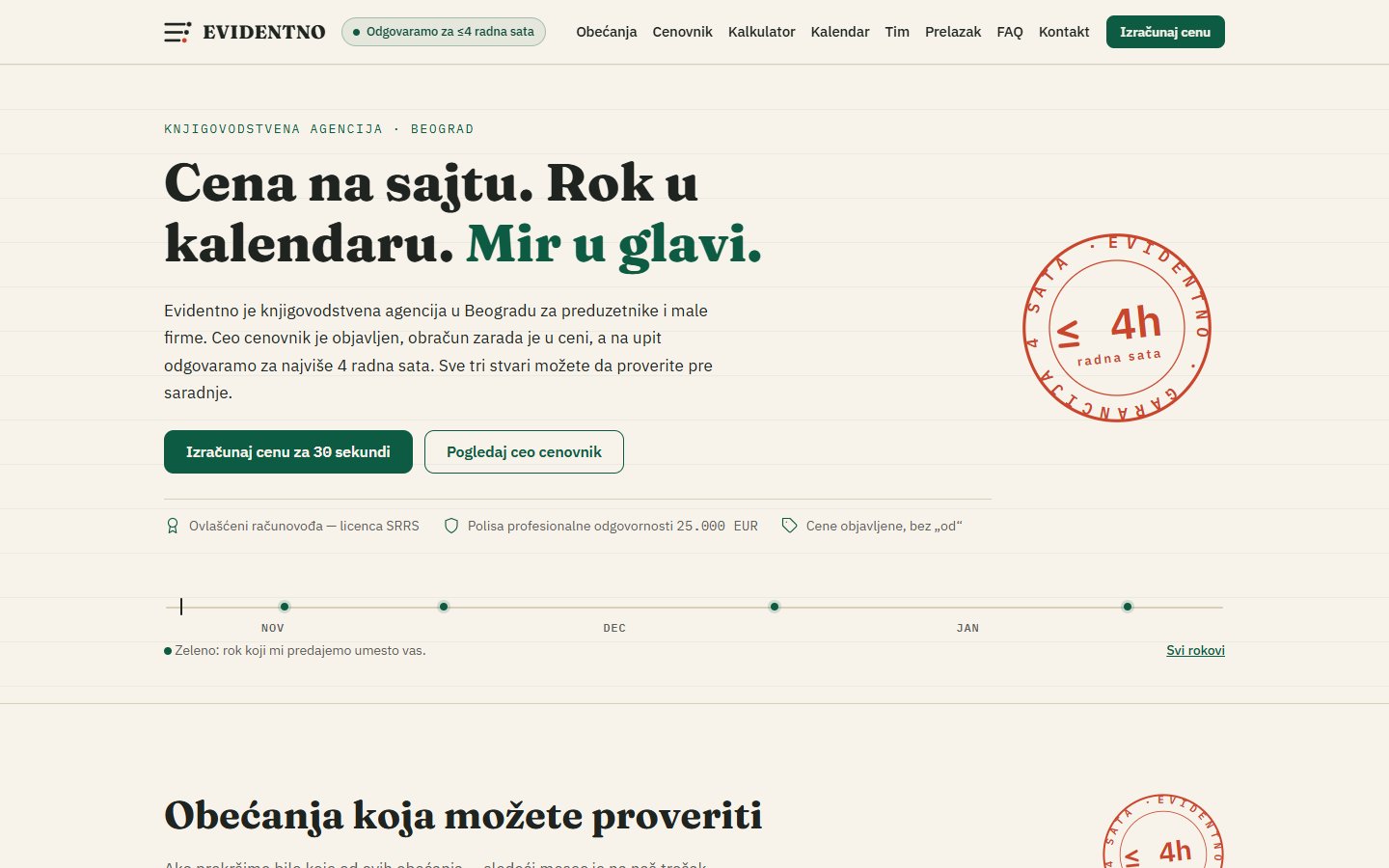 Prikaz koncepta Evidentno